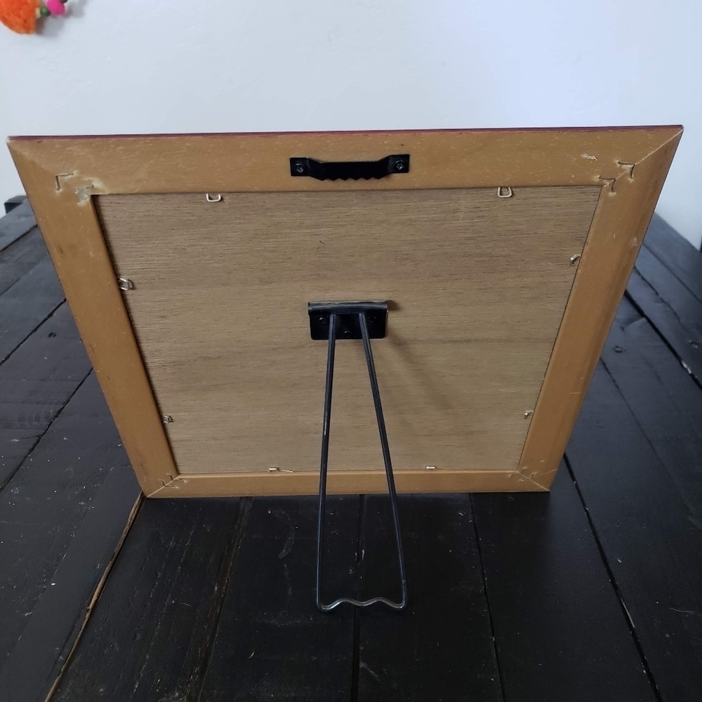 Vintage Tea Pot Victorian Frame Cherry Red Brown Blue Rose 3D Ceramic Resin - Picture 2 of 7